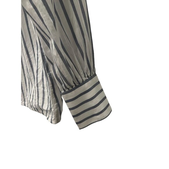 Paige Halsey One-shoulder striped blouse Papyrus China Blue white - Size XS - Picture 9 of 9